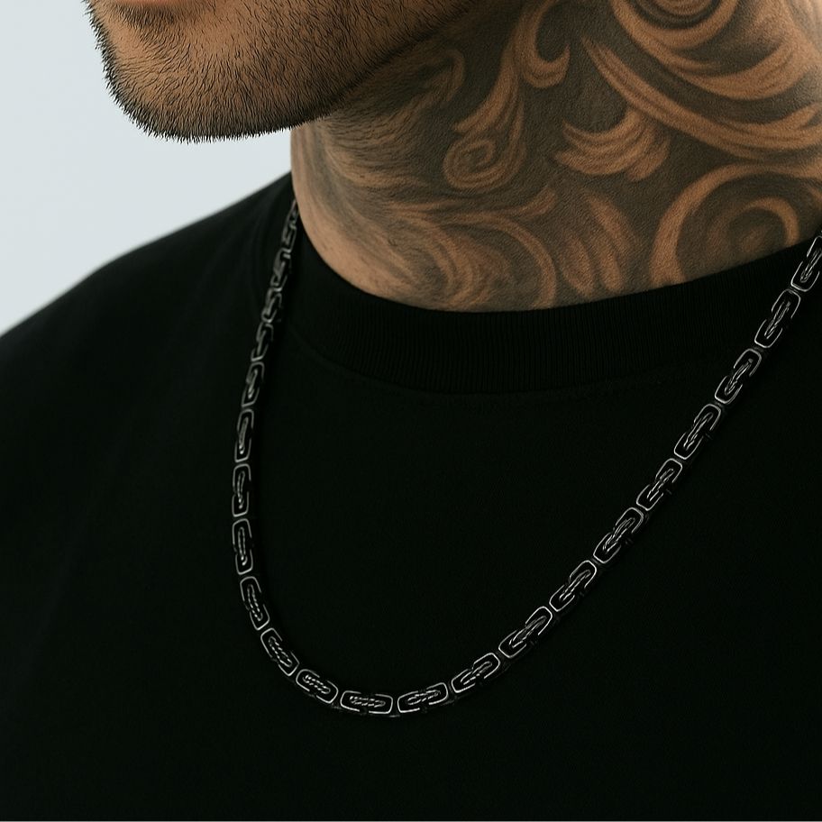 Braided Stainless Steel Necklace for Men Necklace Skaldic Jewelry 