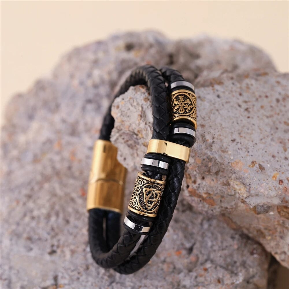 Celtic Knot & Vegvisir Dual Bracelet Bracelet [Skaldic_Jewelry] 