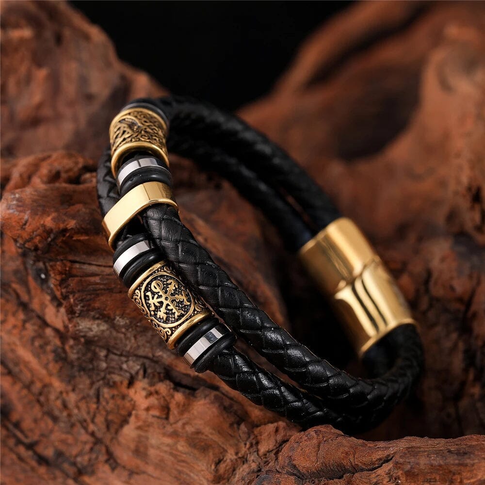 Celtic Knot & Vegvisir Dual Bracelet Bracelet [Skaldic_Jewelry] 