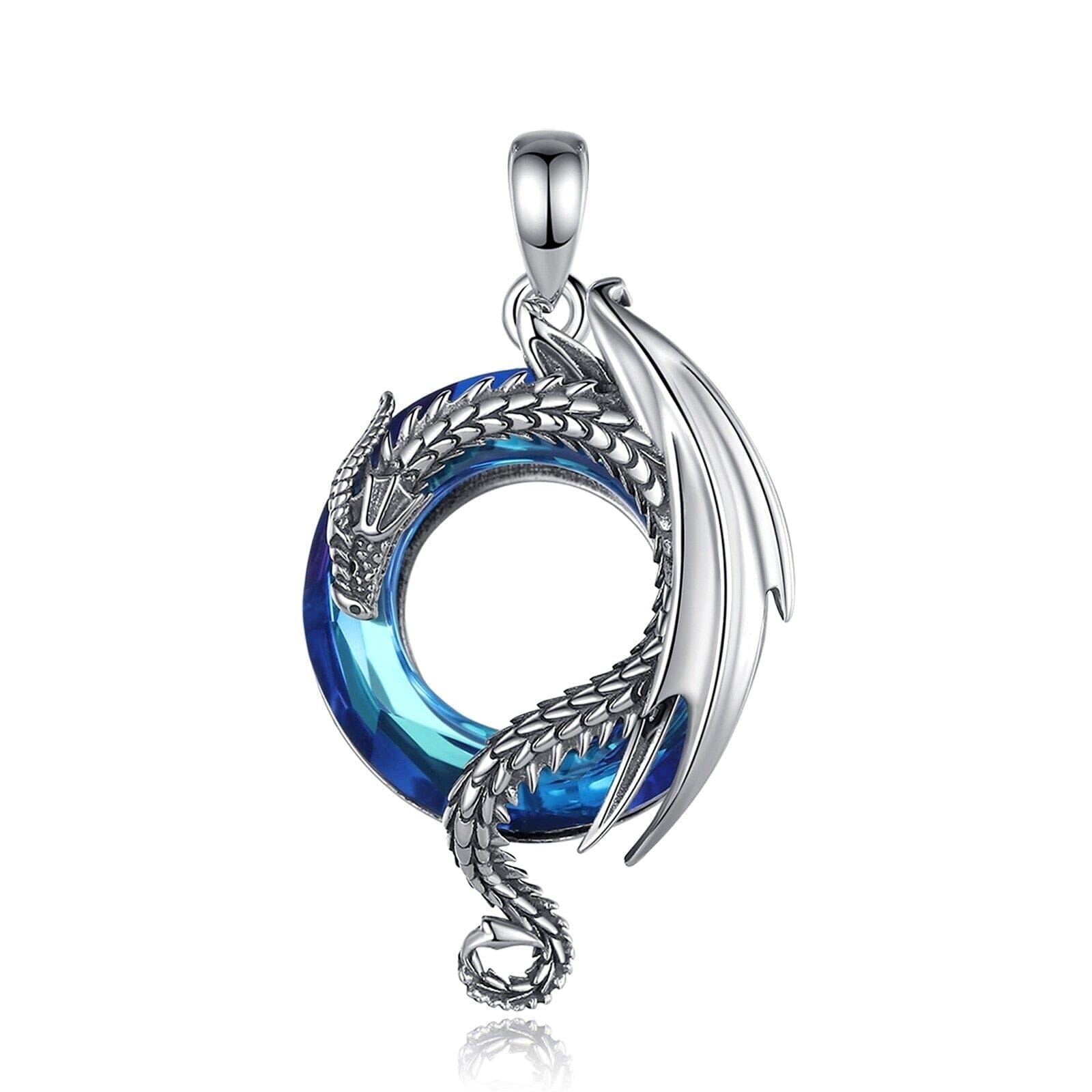 Colar Dragão de Cristal em Prata 925 Skaldic Jewelry Prata 925 Apenas Pingente 