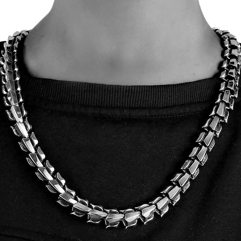 Nidhogg Dragon Scale Necklace - Skaldic Jewelry Silver / 60cm Necklace