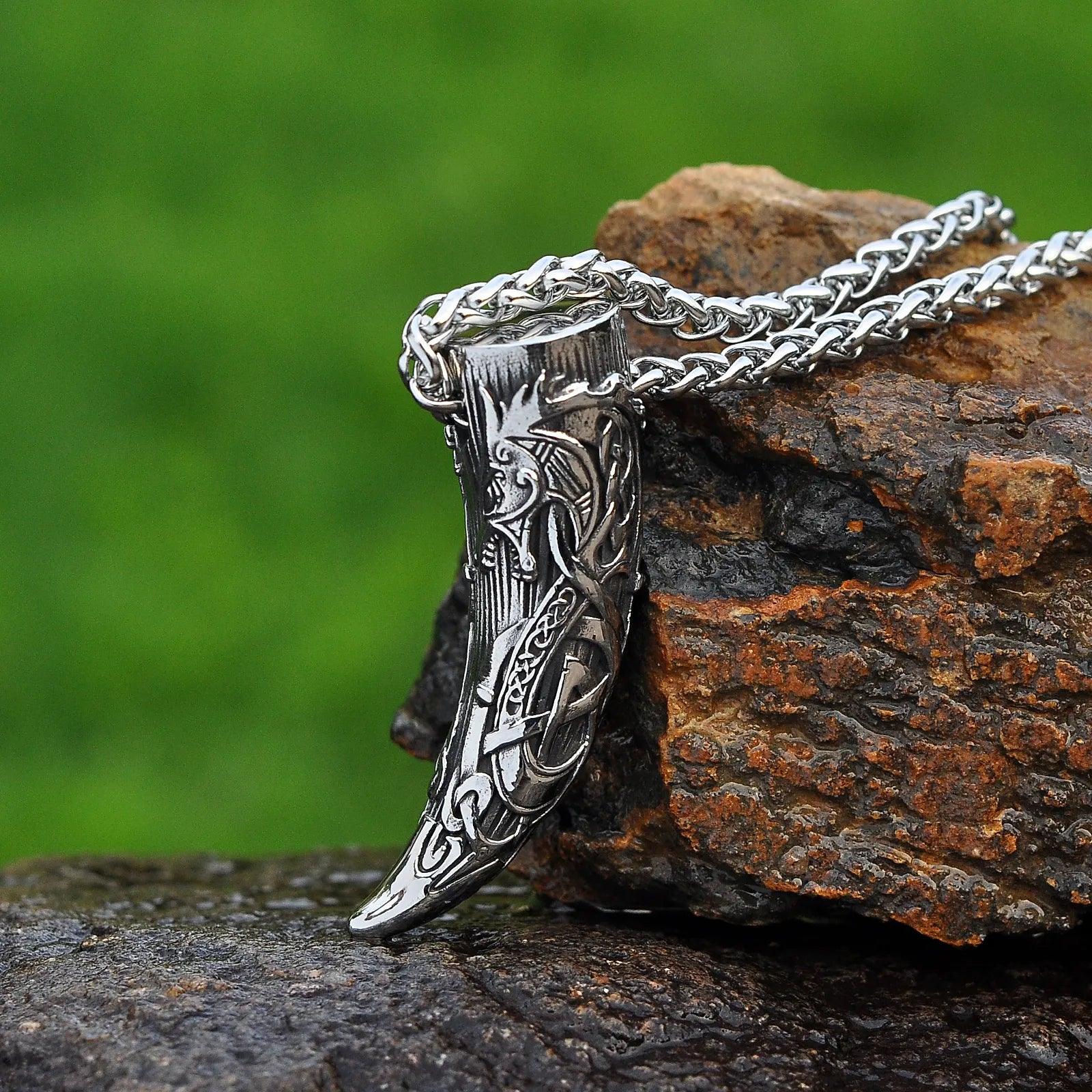 Wolf Fang Necklace in Stainless Steel - Skaldic Jewelry Default Title Necklace