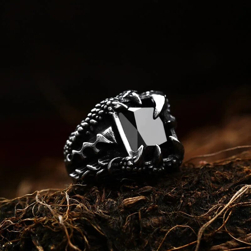 Dragon Claw Ring - Stainless Steel Mythical Power Ring [Skaldic_Jewelry] Black 7 