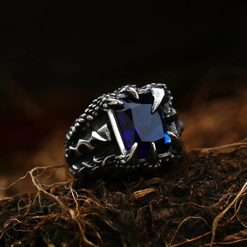 Dragon Claw Ring - Stainless Steel Mythical Power Ring [Skaldic_Jewelry] Dark Navy 7 