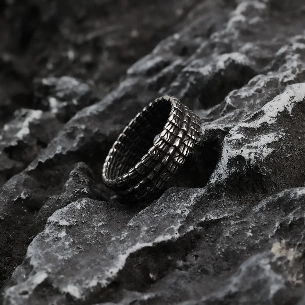 Dragon Scales Ring in Stainless Steel Ring [Skaldic_Jewelry] 10 