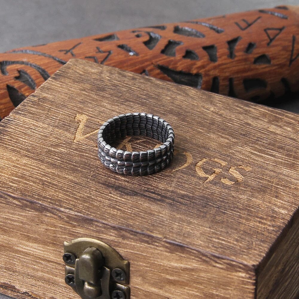 Dragon Scales Ring in Stainless Steel Ring [Skaldic_Jewelry] 