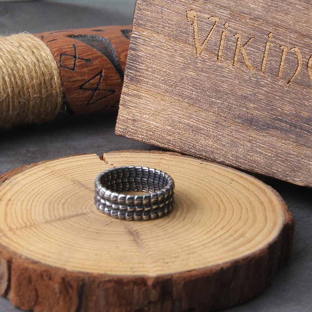 Dragon Scales Ring in Stainless Steel Ring [Skaldic_Jewelry] 