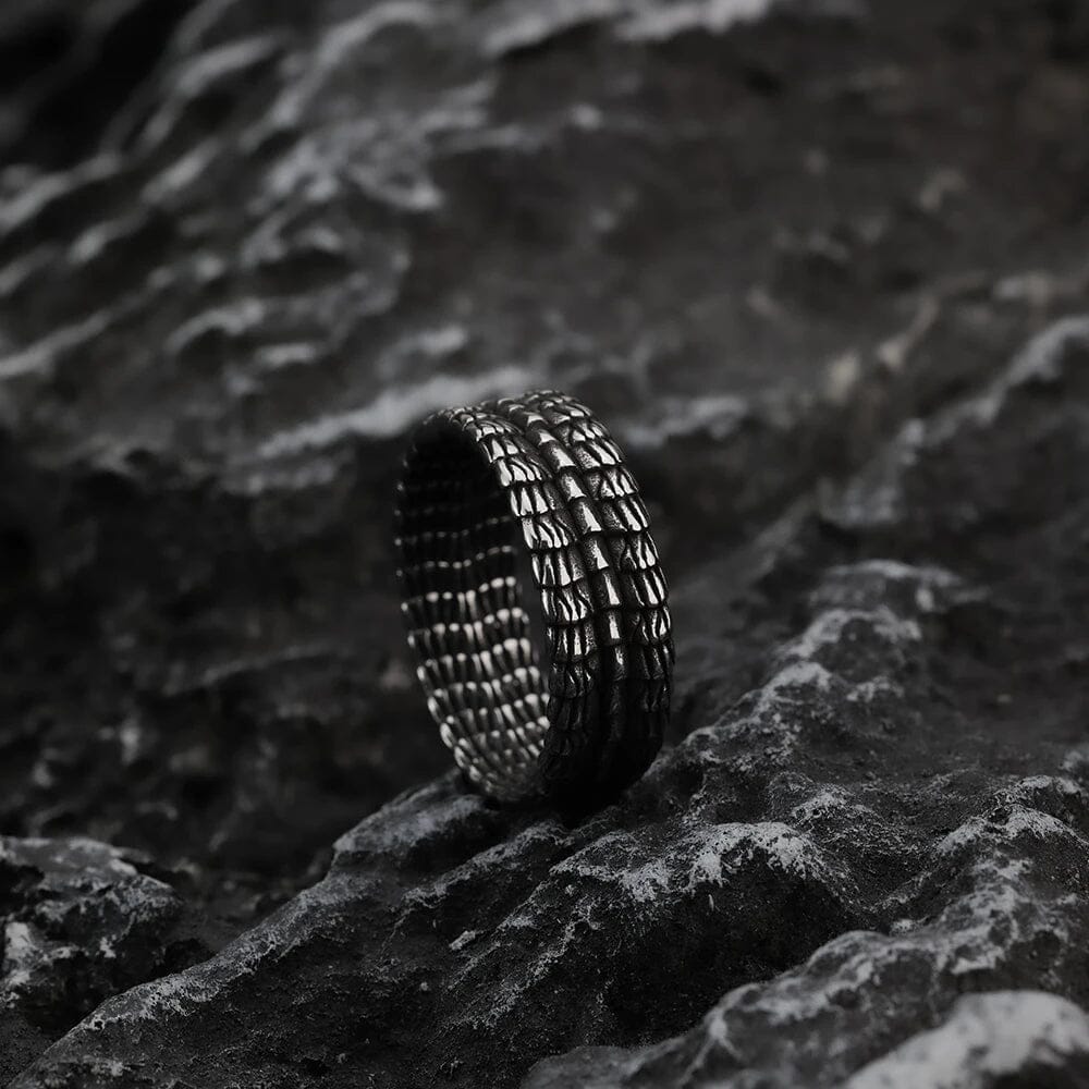 Dragon Scales Ring in Stainless Steel Ring [Skaldic_Jewelry] 