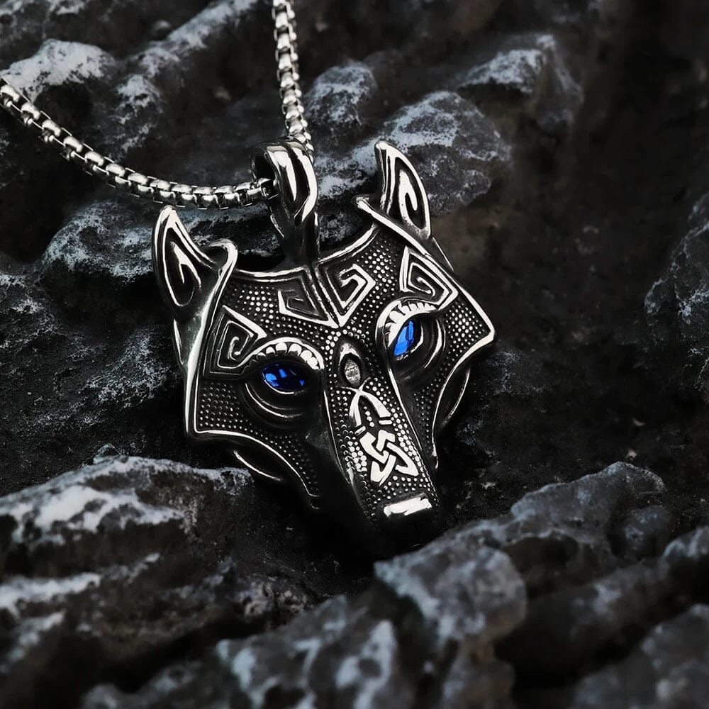 Fenrir’s Legacy – Blue Wolf Necklace Necklace [Skaldic_Jewelry] 