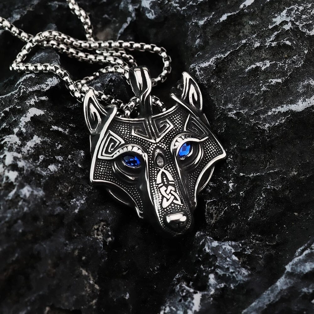 Fenrir’s Legacy – Blue Wolf Necklace Necklace [Skaldic_Jewelry] 