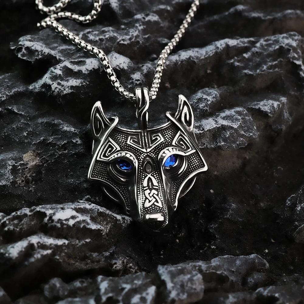 Fenrir’s Legacy – Blue Wolf Necklace Necklace [Skaldic_Jewelry] 