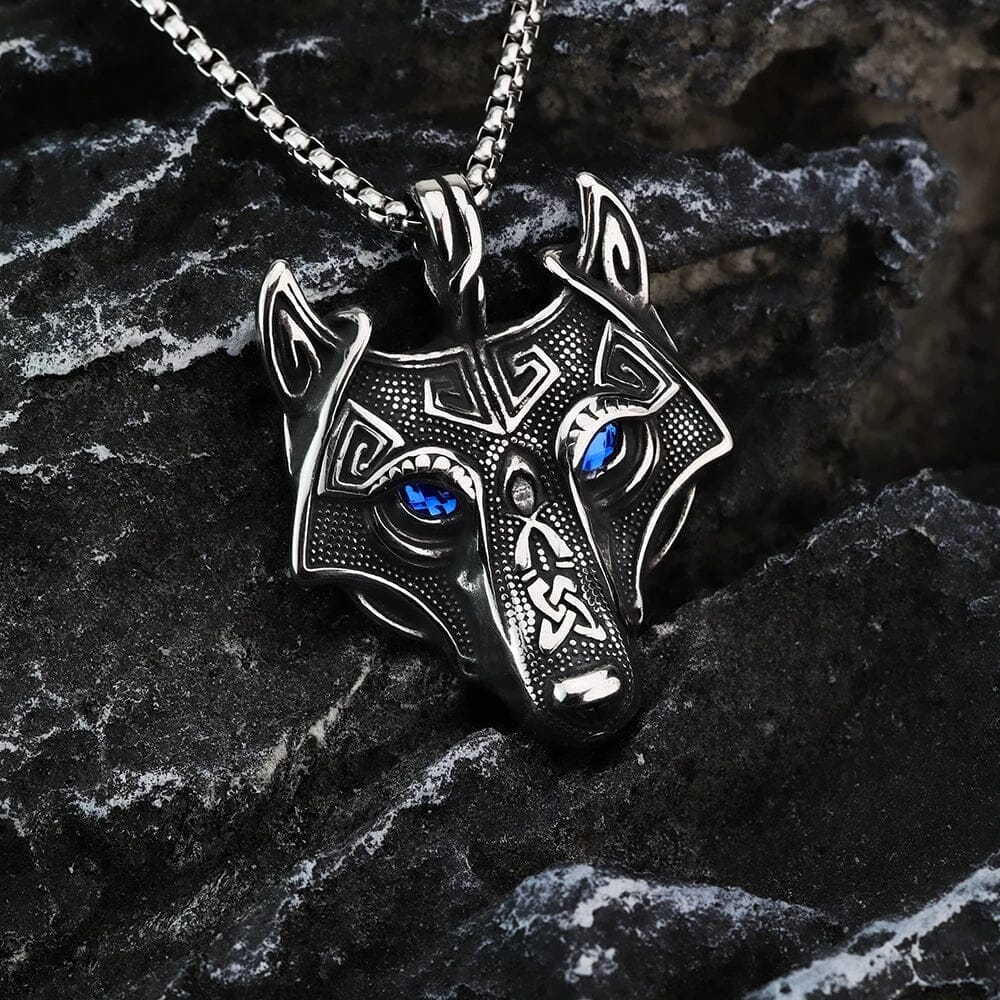 Fenrir’s Legacy – Blue Wolf Necklace Necklace [Skaldic_Jewelry] 