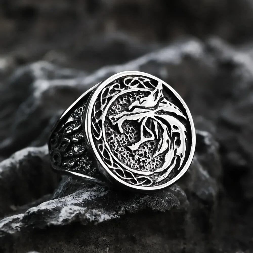 Freki Wolf Ring in Stainless Steel Ring [Skaldic_Jewelry] 