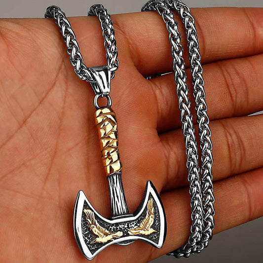 Double Axe Necklace Necklace [Skaldic_Jewelry] 