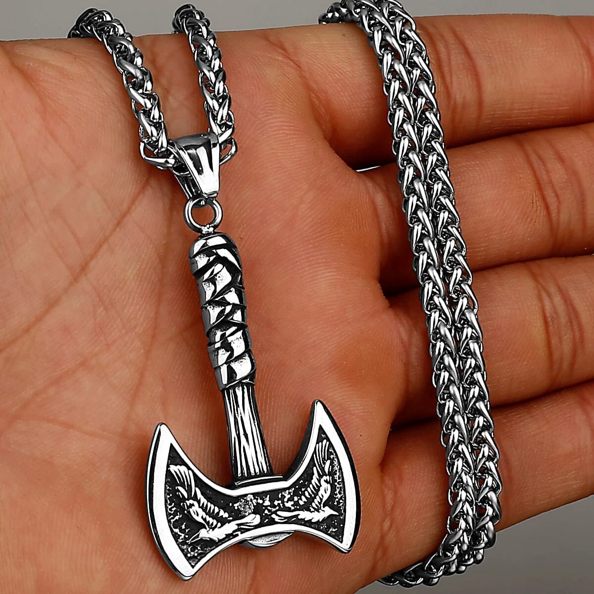 Double Axe Necklace Necklace [Skaldic_Jewelry] Silver 60cm 