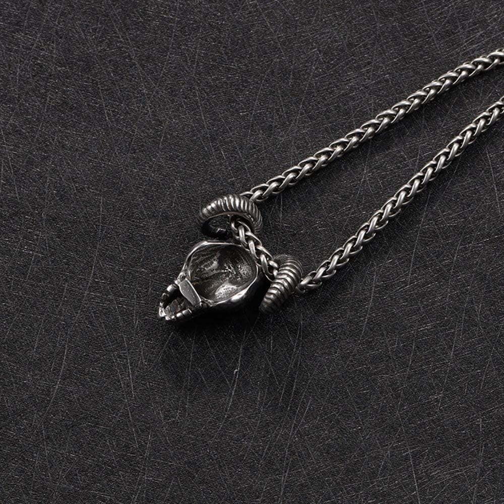 Goat Skull - Colar em Aço Inoxidável Skaldic Jewelry 