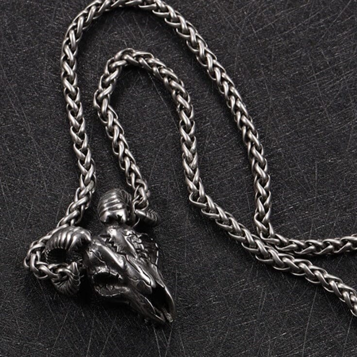 Goat Skull - Colar em Aço Inoxidável Skaldic Jewelry 
