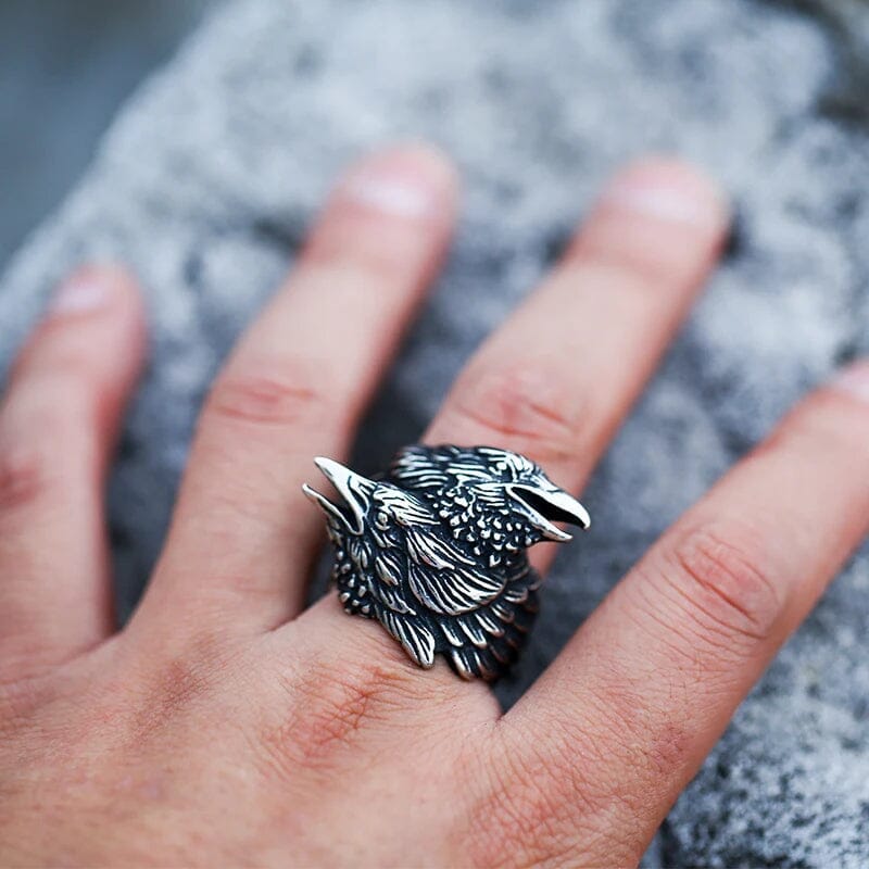 Huginn & Muninn Viking Ring Ring [Skaldic_Jewelry] 