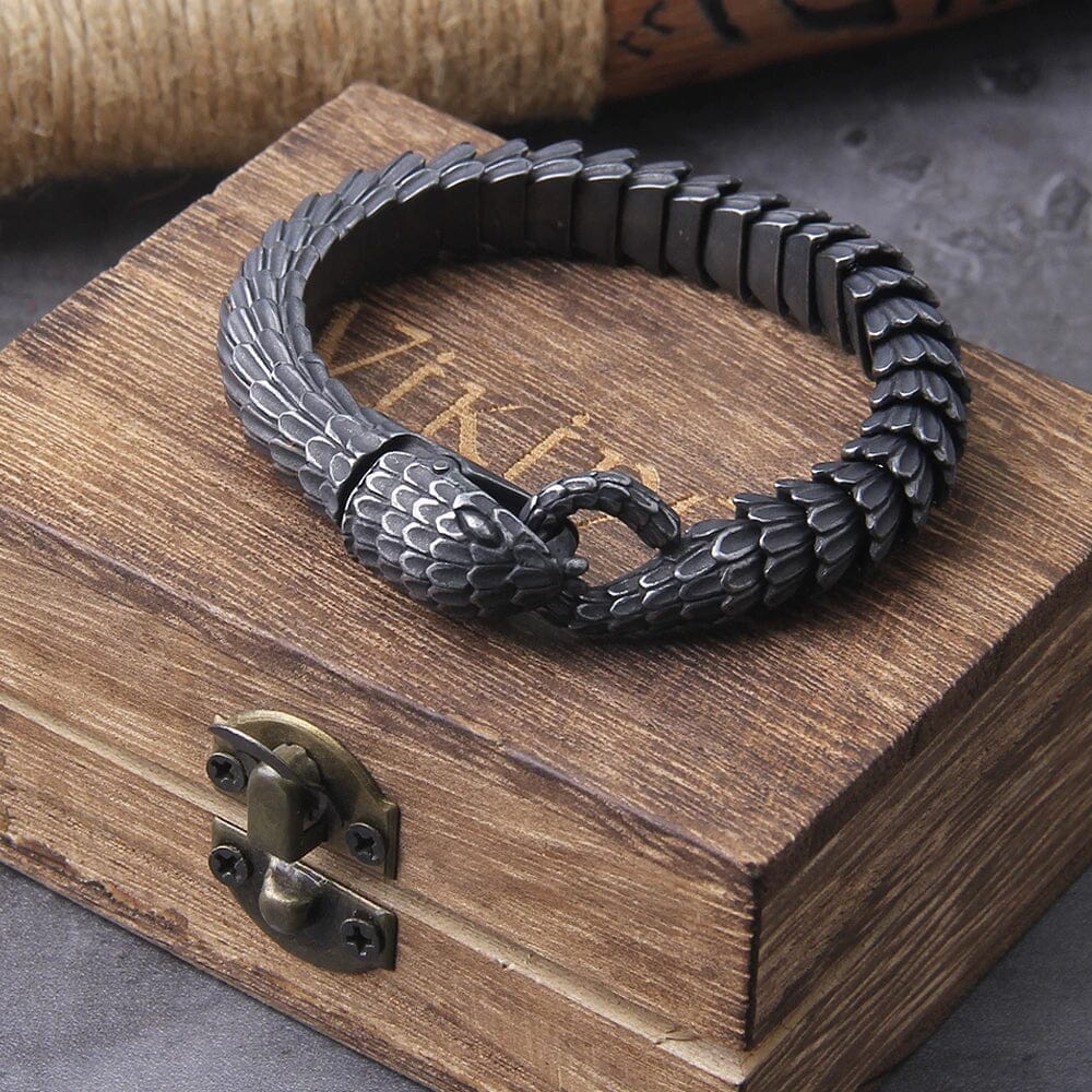 JORMUNGANDR - Norse Mythology Inspired Serpent Bracelet Bracelet [Skaldic_Jewelry] 19cm 