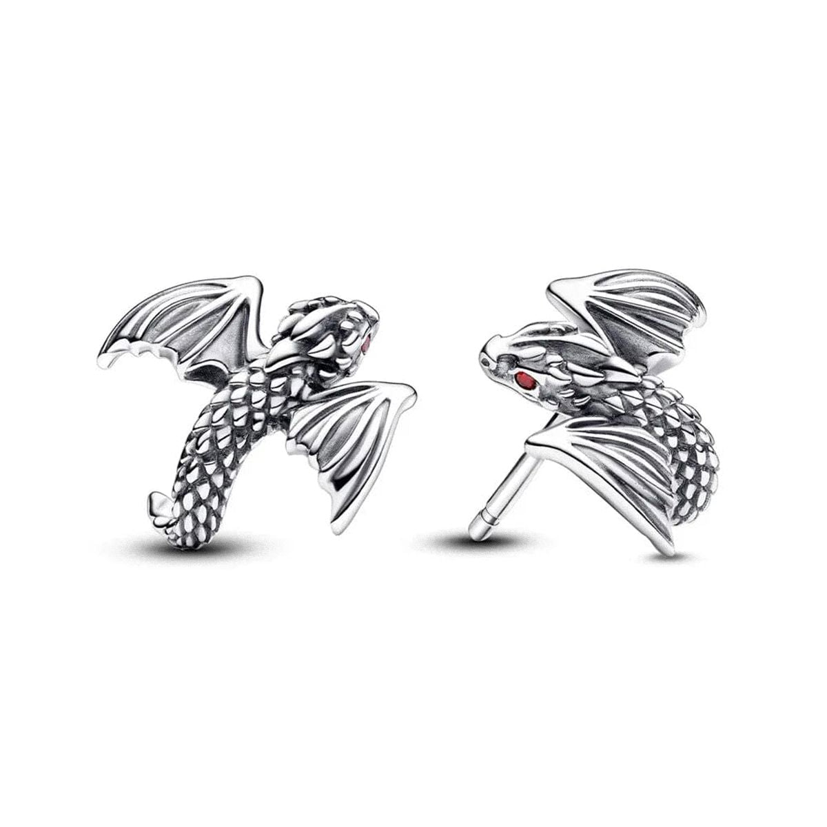 Mini Dragon Stud Earrings in Silver Earrings Skaldic Jewelry Silver 