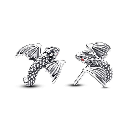 Mini Dragon Stud Earrings in Silver Earrings Skaldic Jewelry Silver 