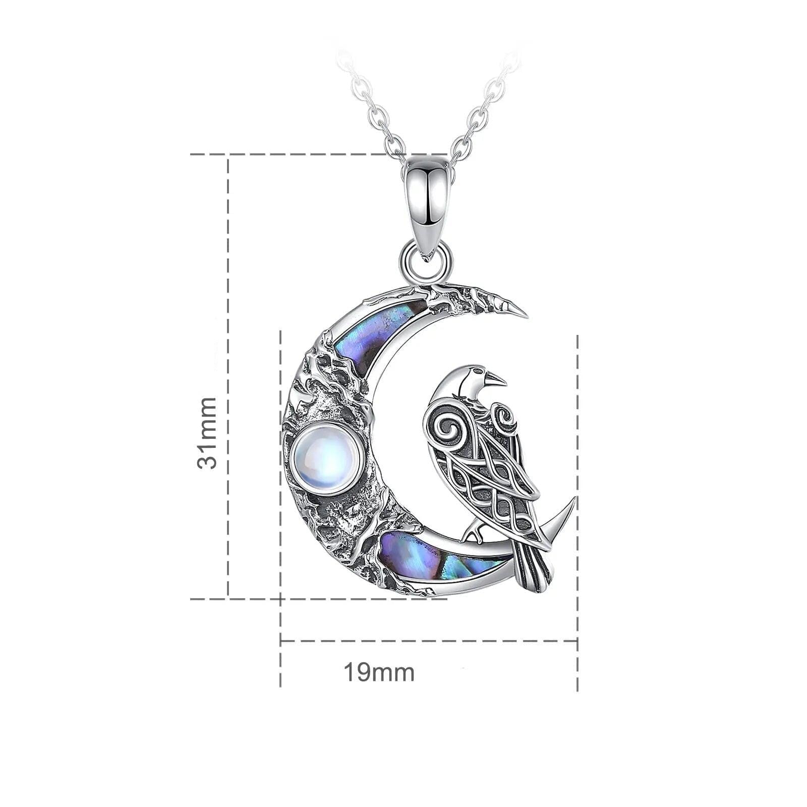 Munin Raven Necklace in Silver Necklace [Skaldic_Jewelry] 