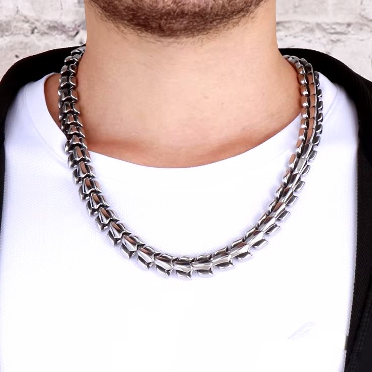 Nidhogg Dragon Scale Necklace - Skaldic Jewelry Silver / 60cm Necklace