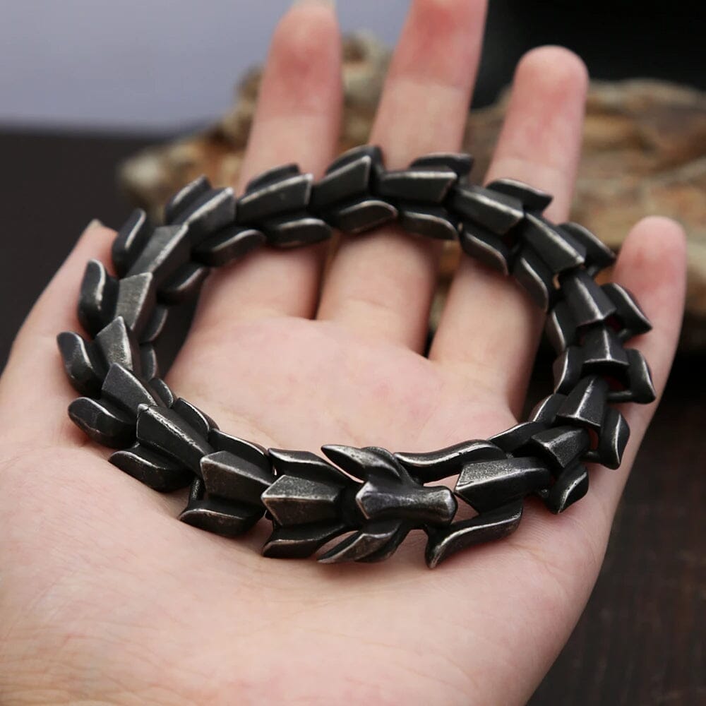 Nidhogg Dragon Scale Bracelet Bracelet [Skaldic_Jewelry] Black 19cm 