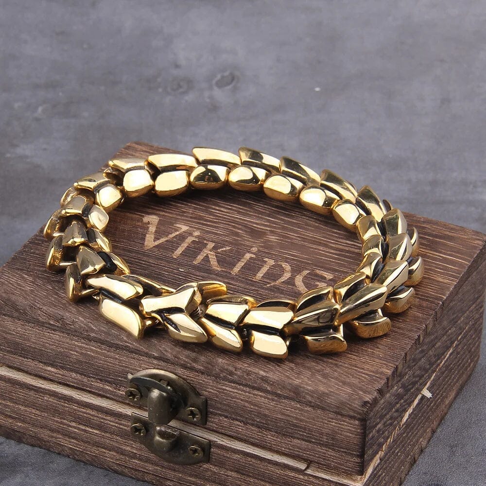 Nidhogg Dragon Scale Bracelet Bracelet [Skaldic_Jewelry] Gold 19cm 