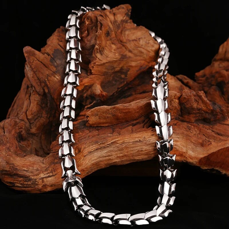 Nidhogg Dragon Scale Necklace Necklace Skaldic Jewelry Silver 24 in / 60 cm 