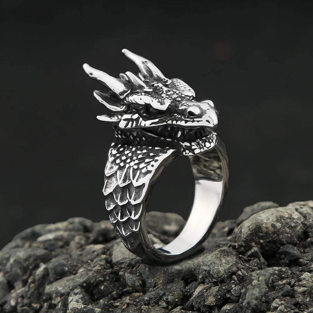 Norse Dragon Ring in Stainless Steel Ring [Skaldic_Jewelry] 7 