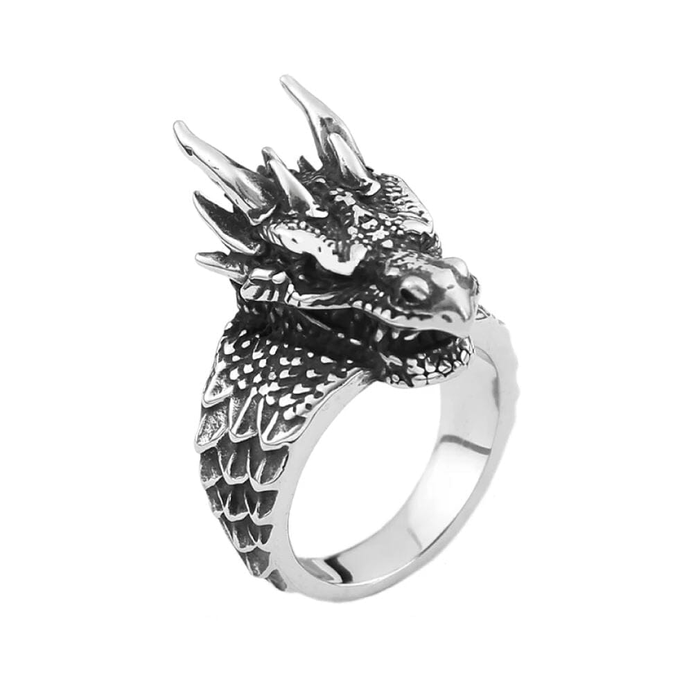 Norse Dragon Ring in Stainless Steel Ring [Skaldic_Jewelry] 