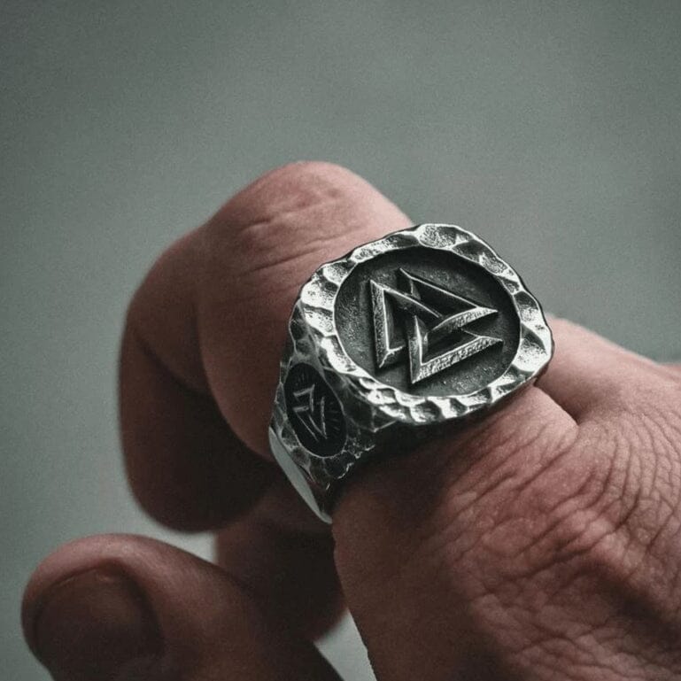 Odin’s Legacy Ring – Valknut & Vegvisir Ring [Skaldic_Jewelry] 