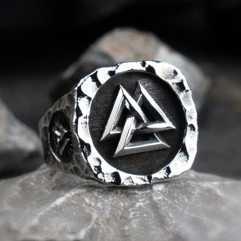 Odin’s Legacy Ring – Valknut & Vegvisir Ring [Skaldic_Jewelry] 