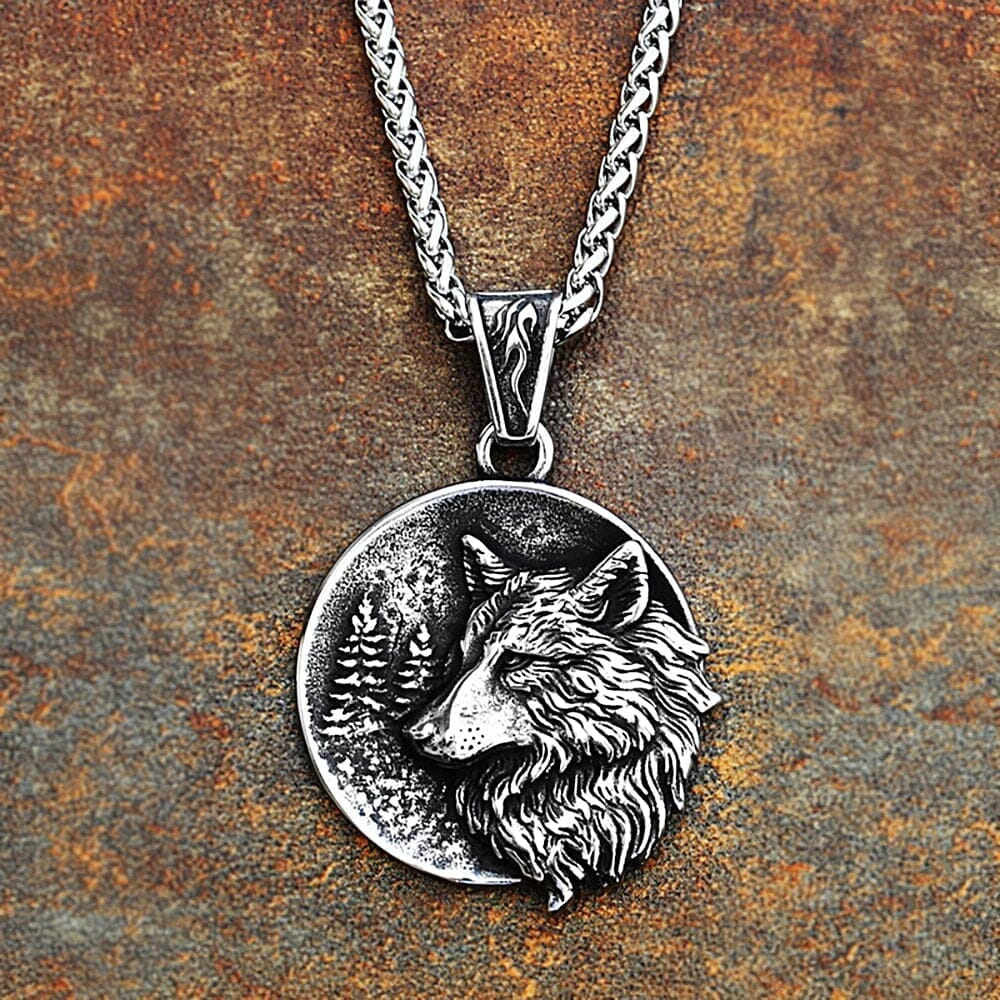 Odin’s Wolf Pendant Necklace Necklace Skaldic Jewelry 