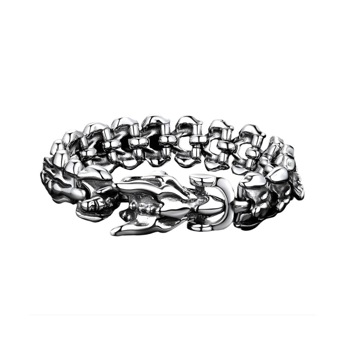Ouroboros Dragon Bracelet in Stainless Steel Bracelet Skaldic Jewelry 