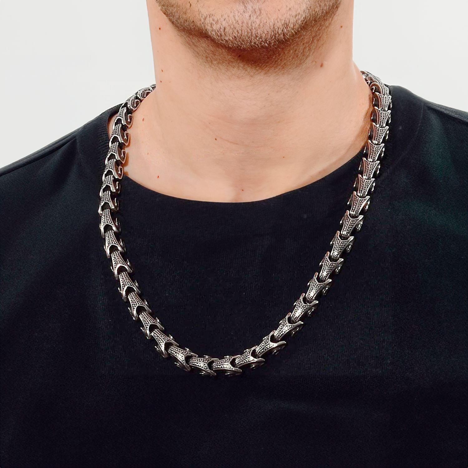 Ouroboros Necklace – The Eternal Cycle Necklace Skaldic Jewelry 32 in / 80 cm 