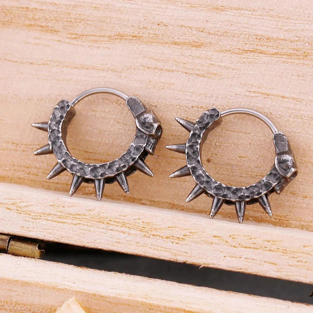 Skull & Spikes Earrings - Skaldic Jewelry Default Title Earrings