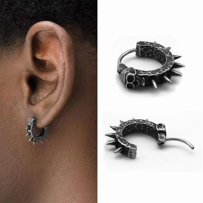 Skull & Spikes Earrings - Skaldic Jewelry Default Title Earrings