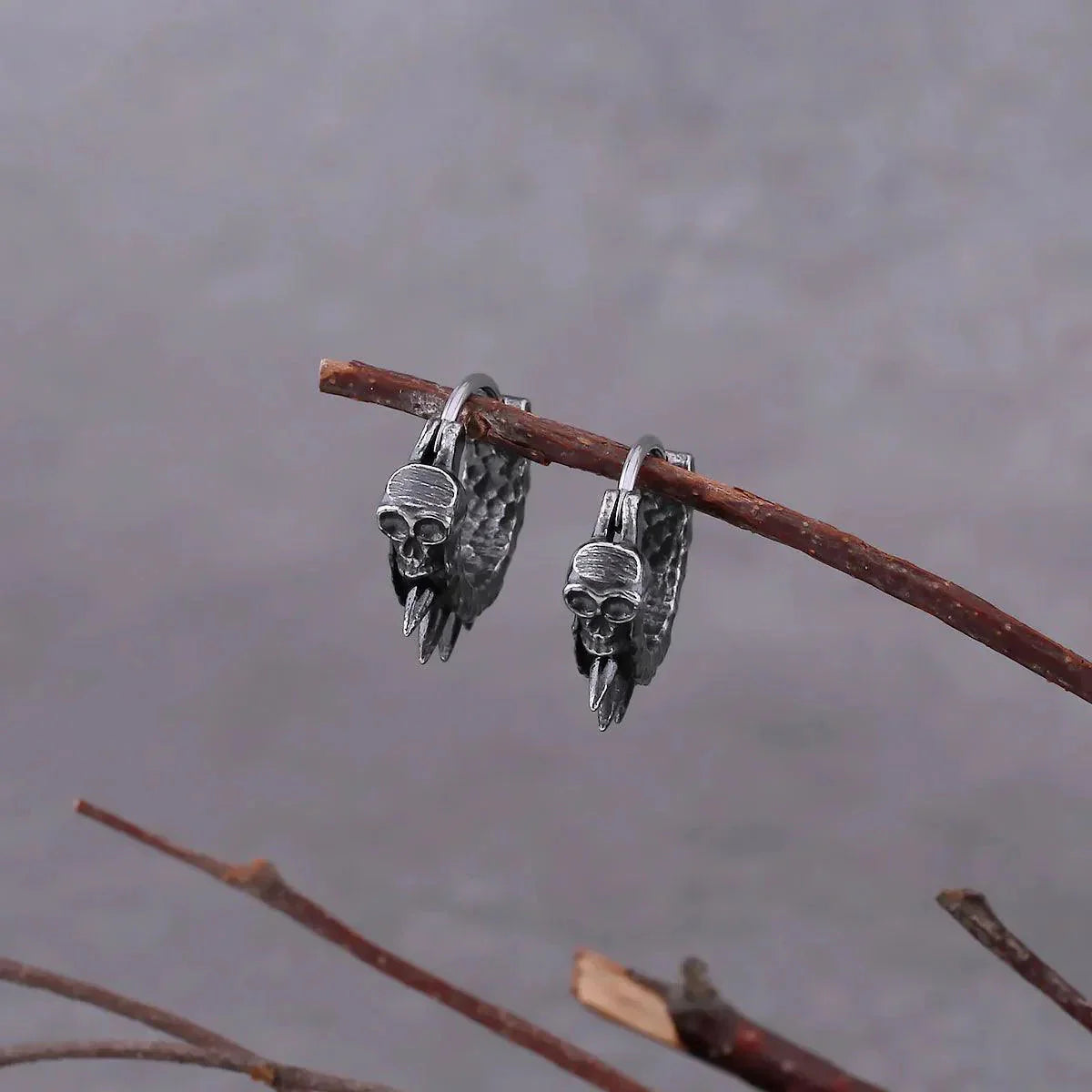 Skull & Spikes Earrings - Skaldic Jewelry Default Title Earrings