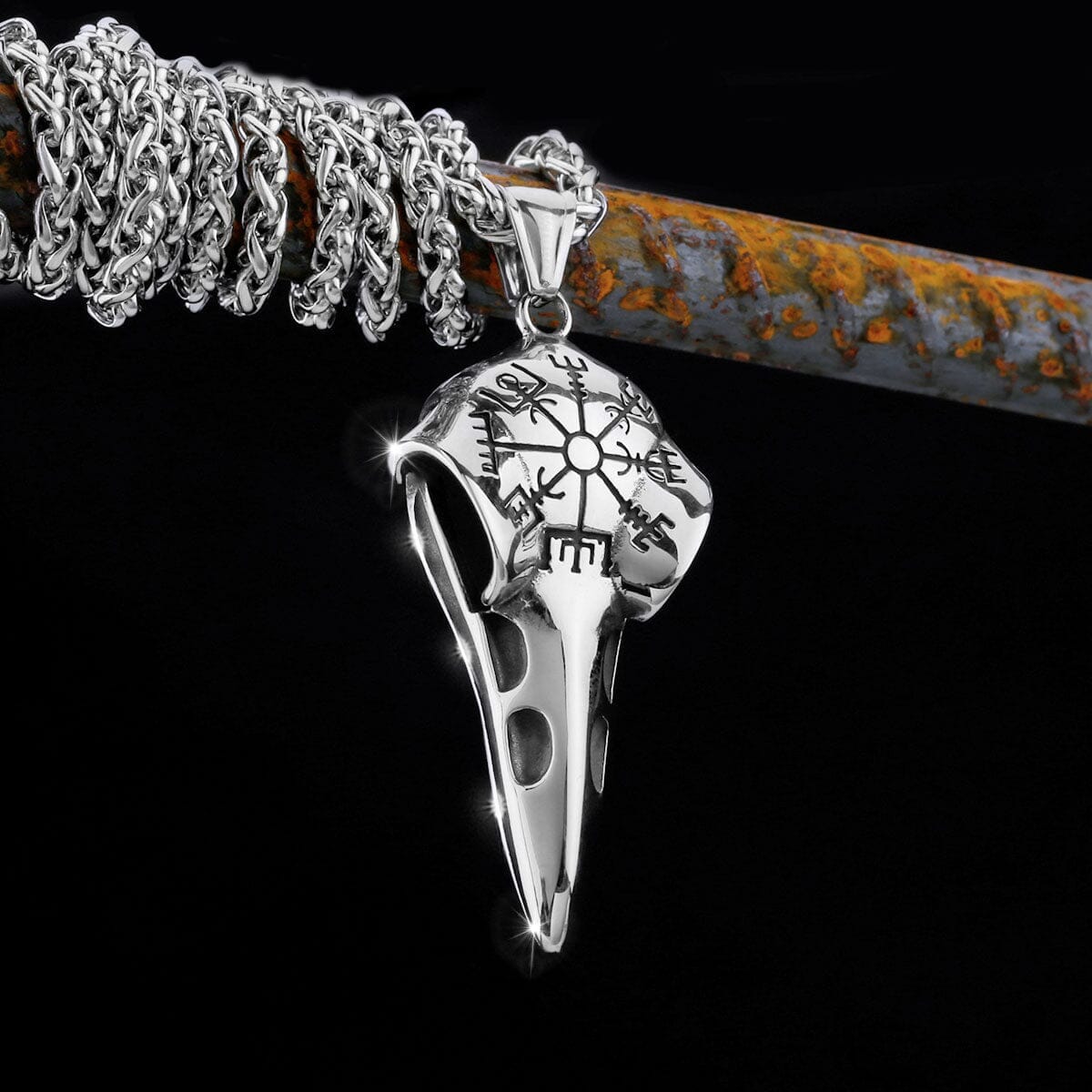 Raven Skull Amulet Necklace Necklace Skaldic Jewelry 