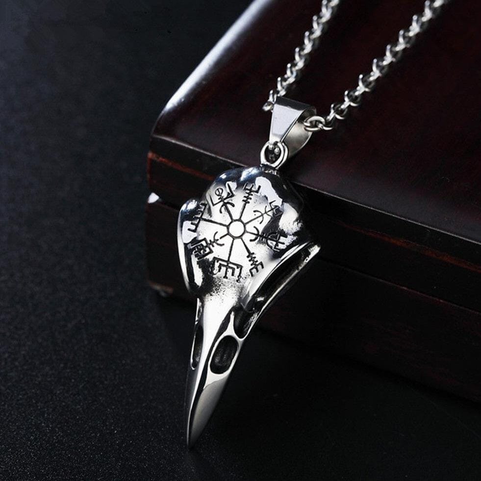 Raven Skull Amulet Necklace Necklace Skaldic Jewelry 