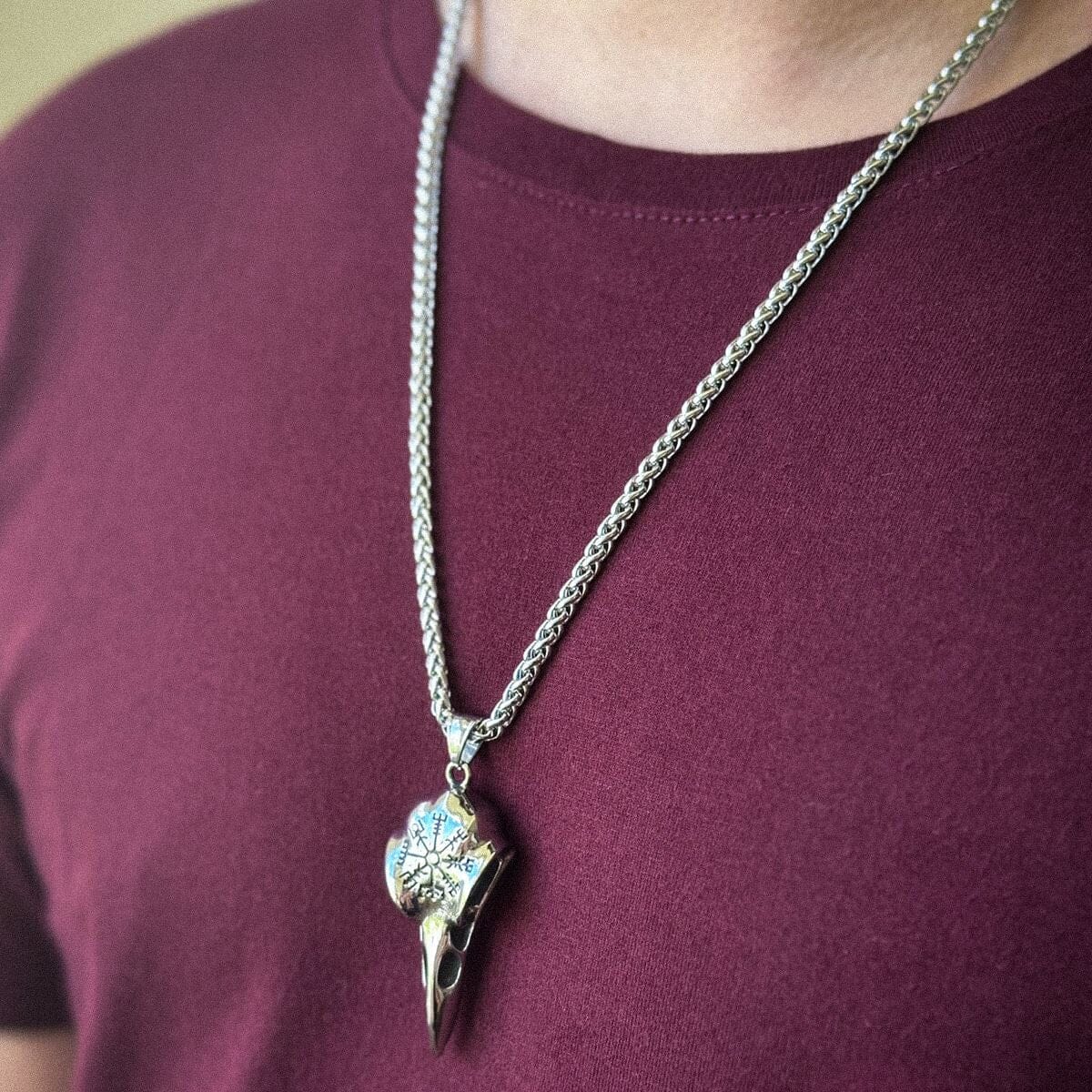 Raven Skull Amulet Necklace Necklace Skaldic Jewelry 