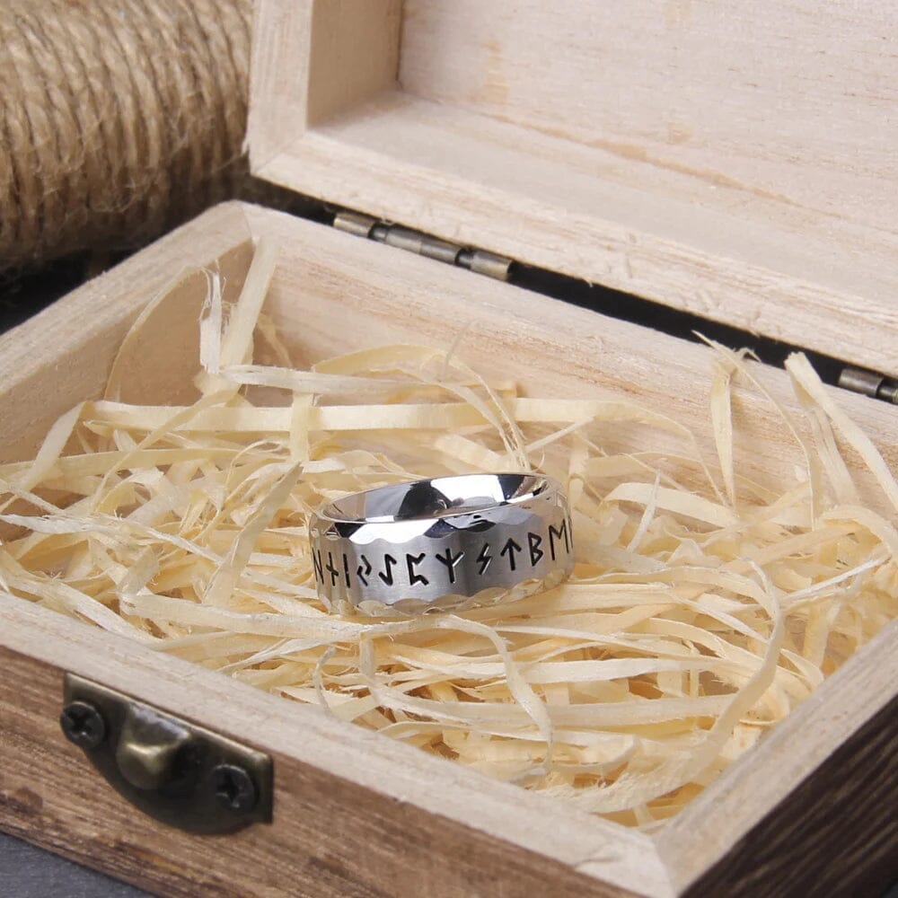 Runic Midgard Viking Ring in Stainless Steel Ring [Skaldic_Jewelry] 