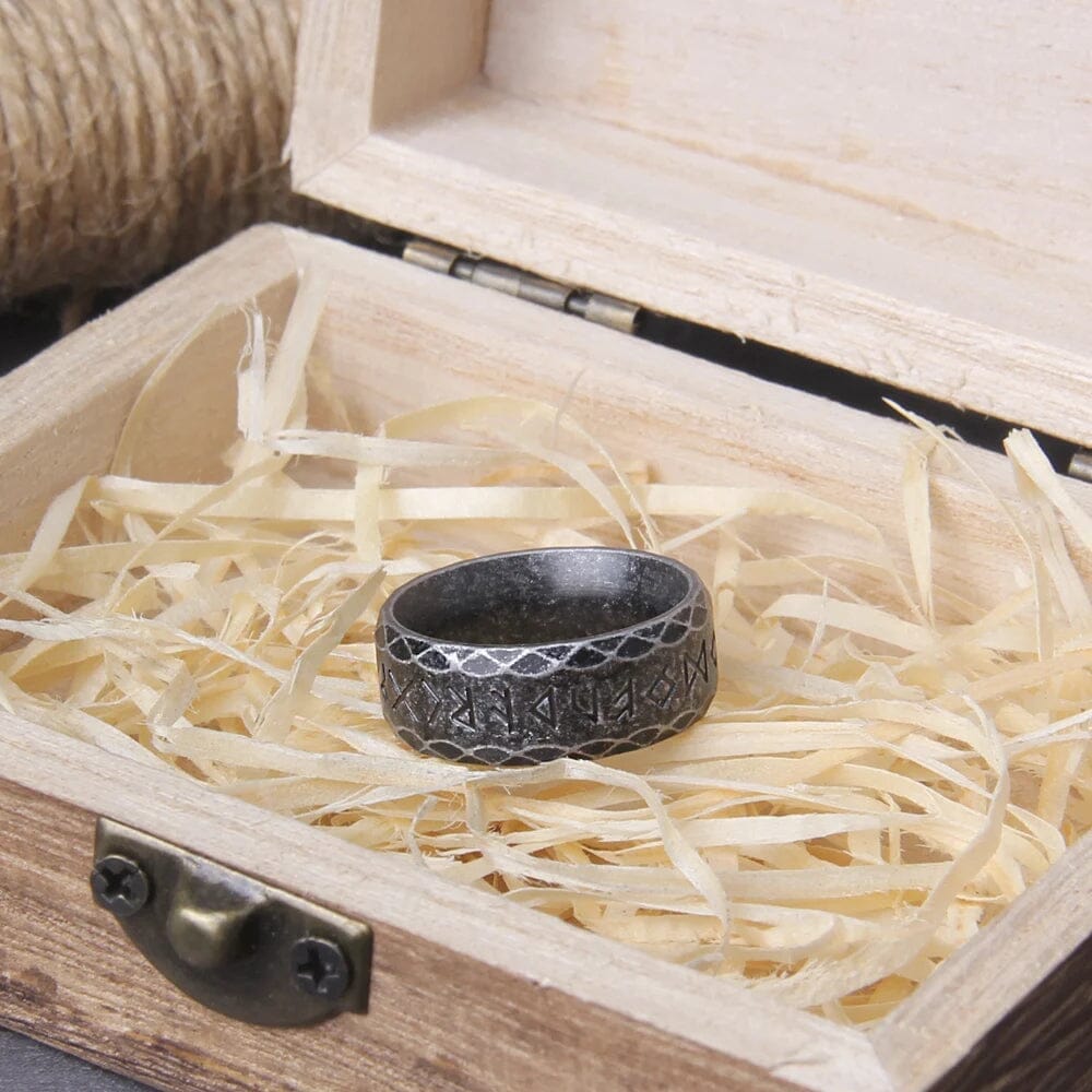 Runic Midgard Viking Ring in Stainless Steel Ring [Skaldic_Jewelry] 