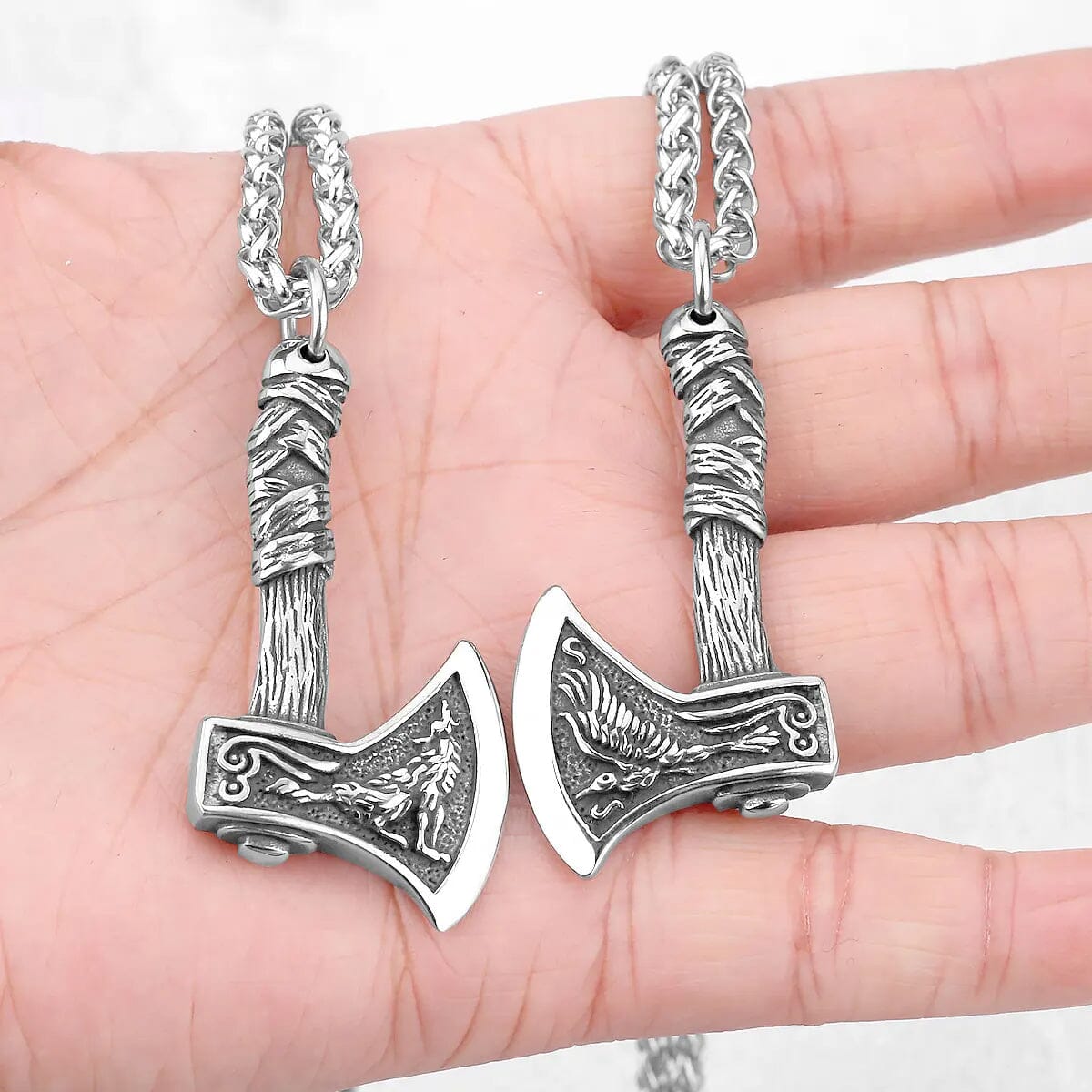 Skaldic Axe Necklace in Stainless Steel Necklace Skaldic Jewelry 