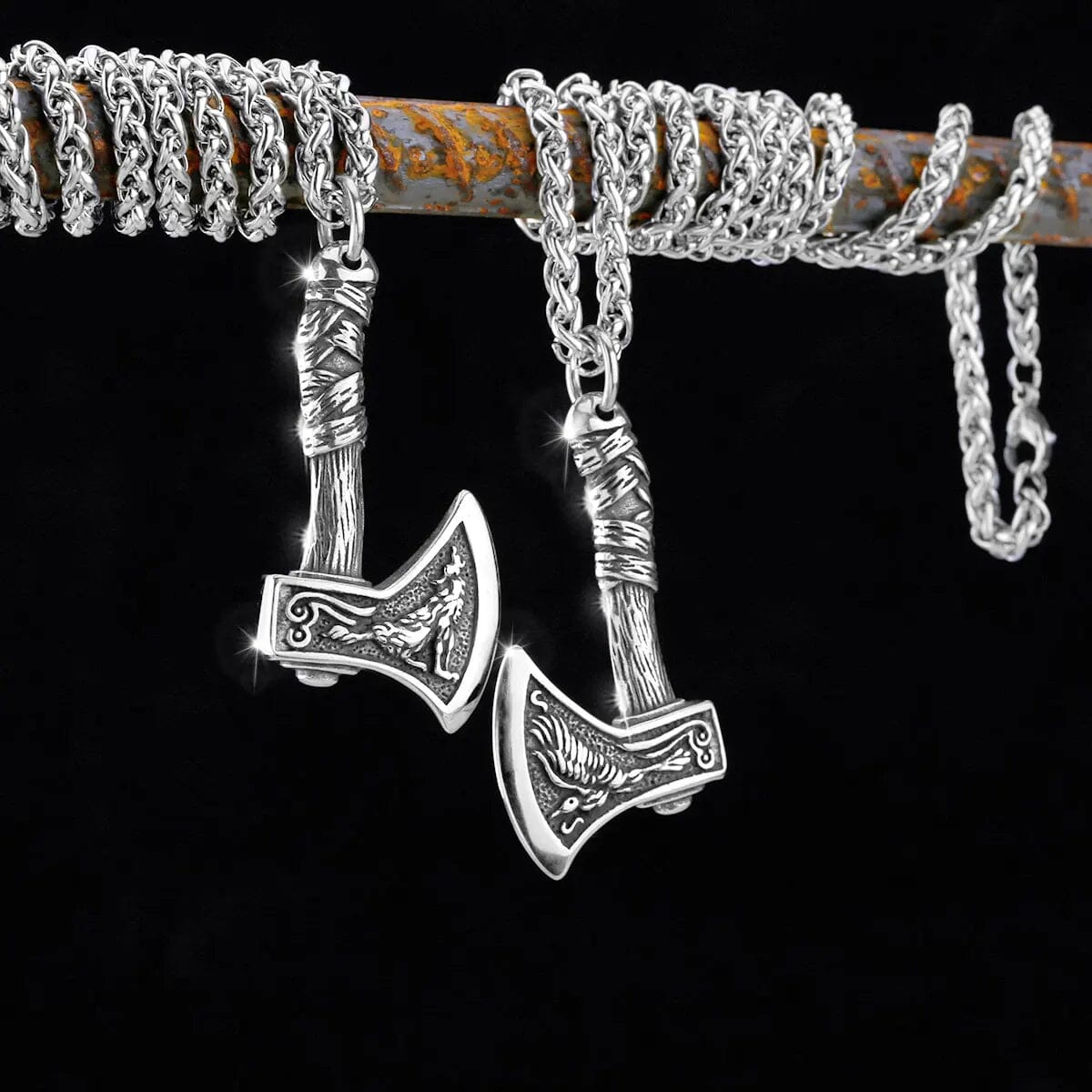 Skaldic Axe Necklace in Stainless Steel Necklace Skaldic Jewelry 