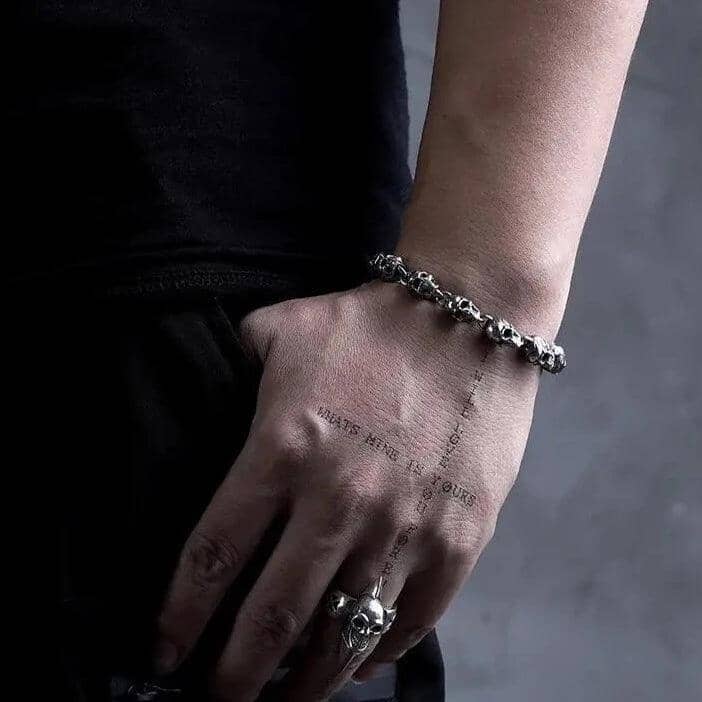 Vintage Skull Bracelet in Silver Bracelet [Skaldic_Jewelry] 