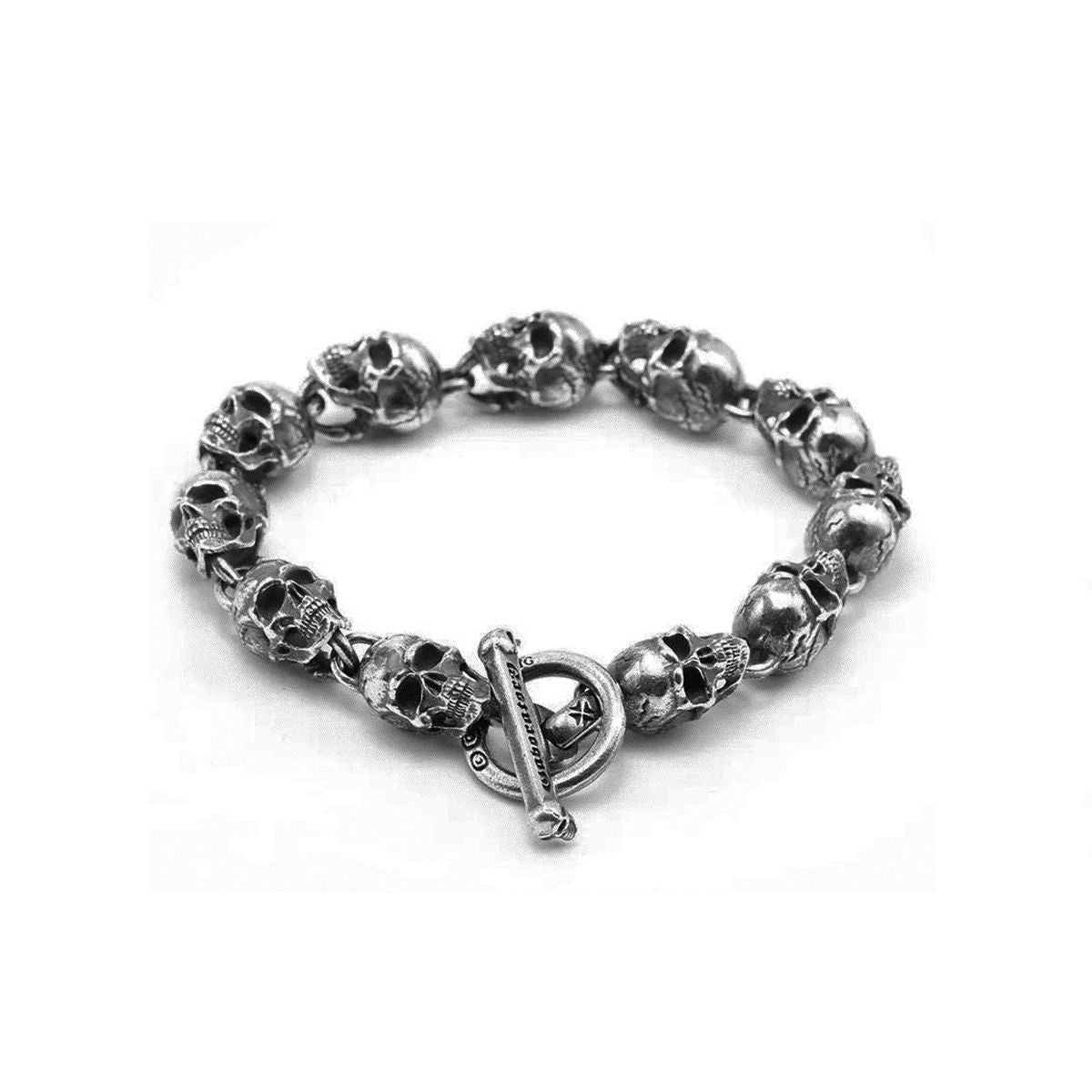 Vintage Skull Bracelet in Silver Bracelet [Skaldic_Jewelry] 