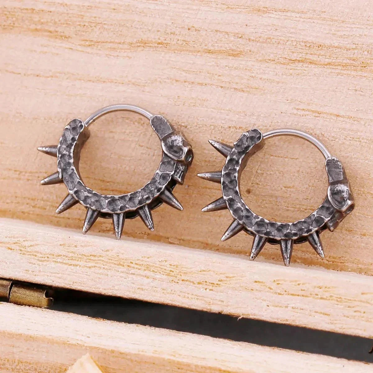 Skull & Spikes Earrings Earrings Skaldic Jewelry 